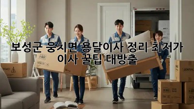 보성군 웅치면 용달이사 정리: 최저가 이사 꿀팁 대방출! ✨